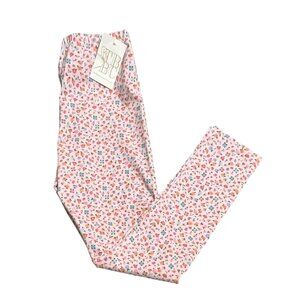 TBBC The Beaufort Bonnet Company pink floral leggings 11 12 NWT grandmillenial